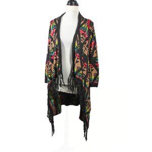 Southwestern Pride Color Open Cardigan – No Boundaries Juniors M, Tassel Hem